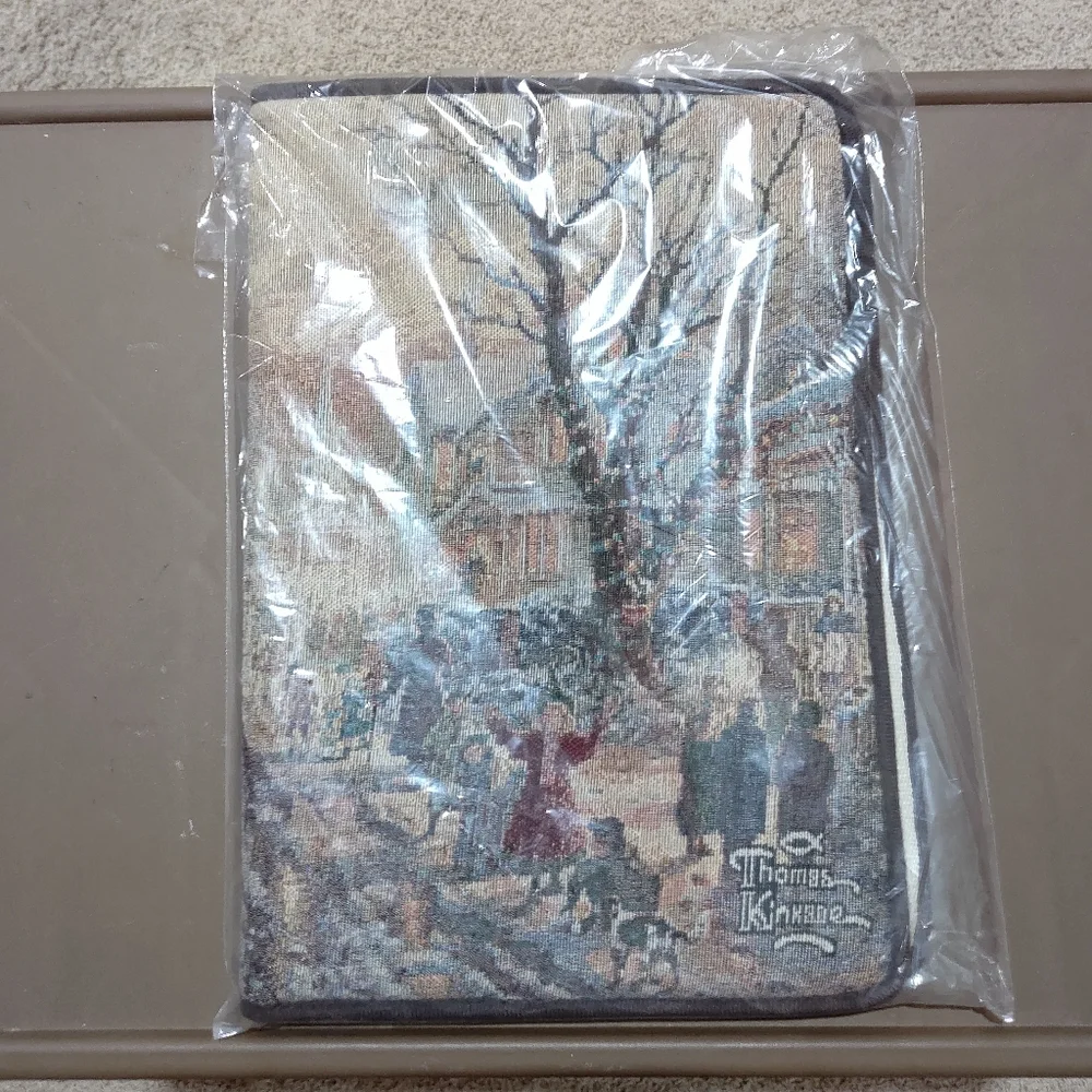 NEW Thomas Kinkade Padded Floor Mat Winter Town Scene 17.5 x 25